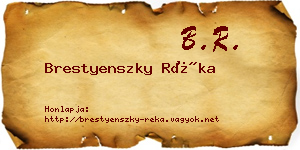 Brestyenszky Réka névjegykártya